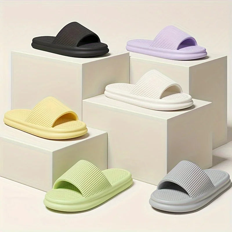 Men Summer Silent Slippers Indoor Home Bathroom Anti-Slip Soft EVA Sole Odor-Proof Sandals for Women Comfort Lightweight