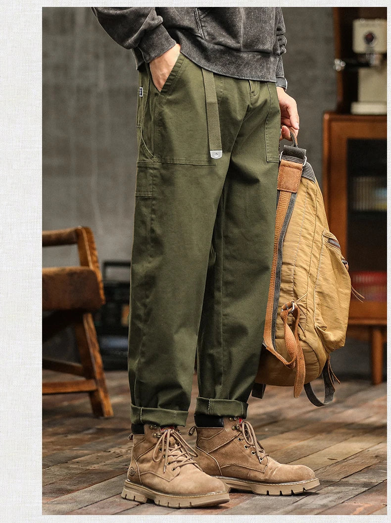 Loose Cargo Pants American Vintage Style