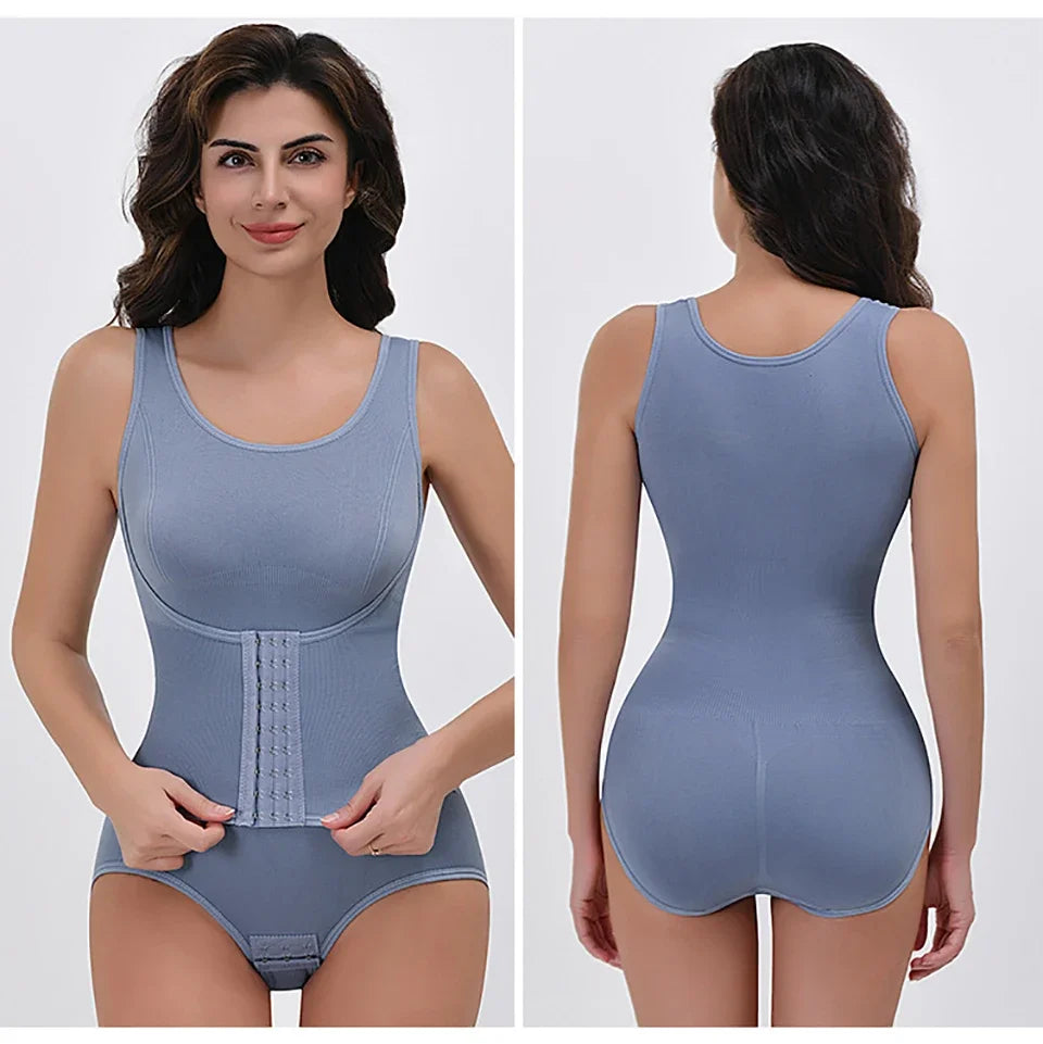 Zipper Belt Tummy Control Shapewear Bodysuit for Women