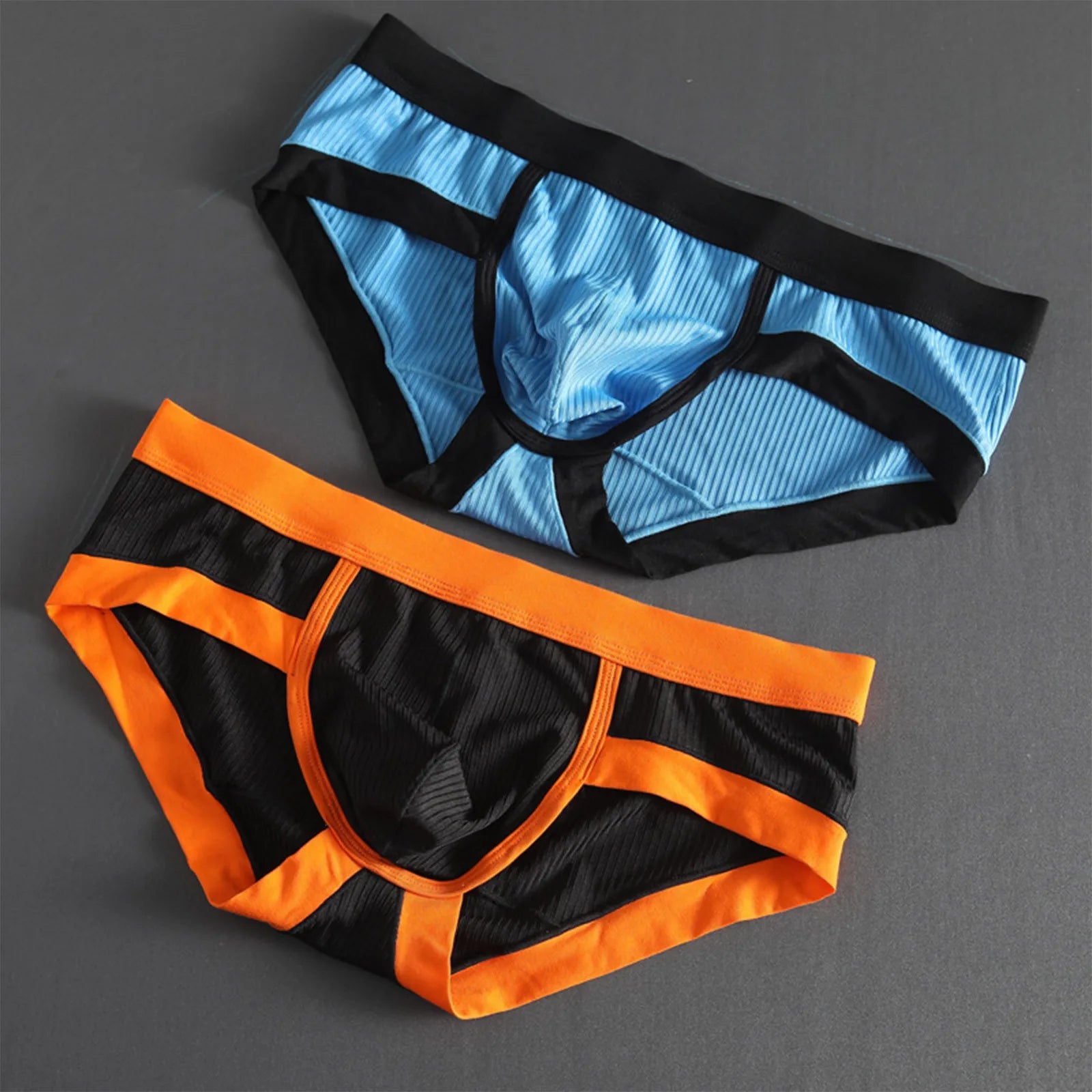 Low Waist Breathable Striped Underwear Briefs for Men