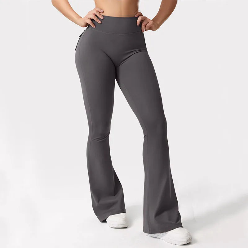 Women Wide Leg Yoga Leggings High Stretch with Pockets Fitness Pants