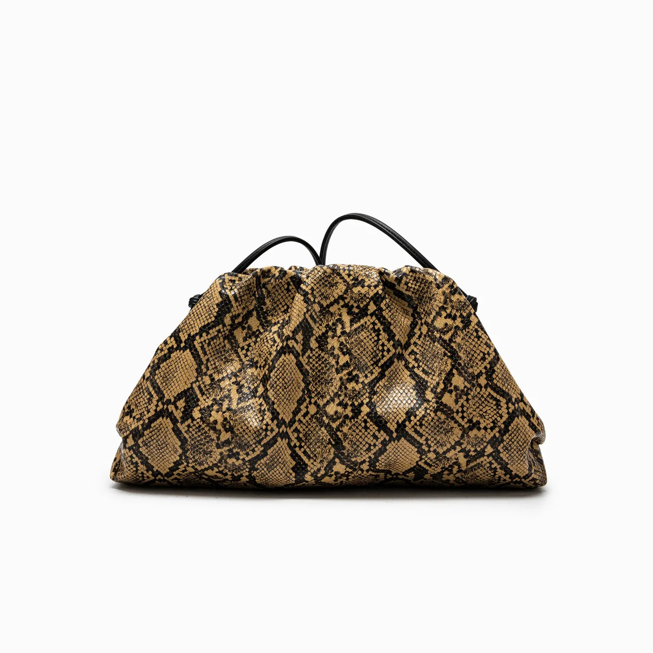 Ruched Snake Pattern Cloud Shoulder Bag for Women