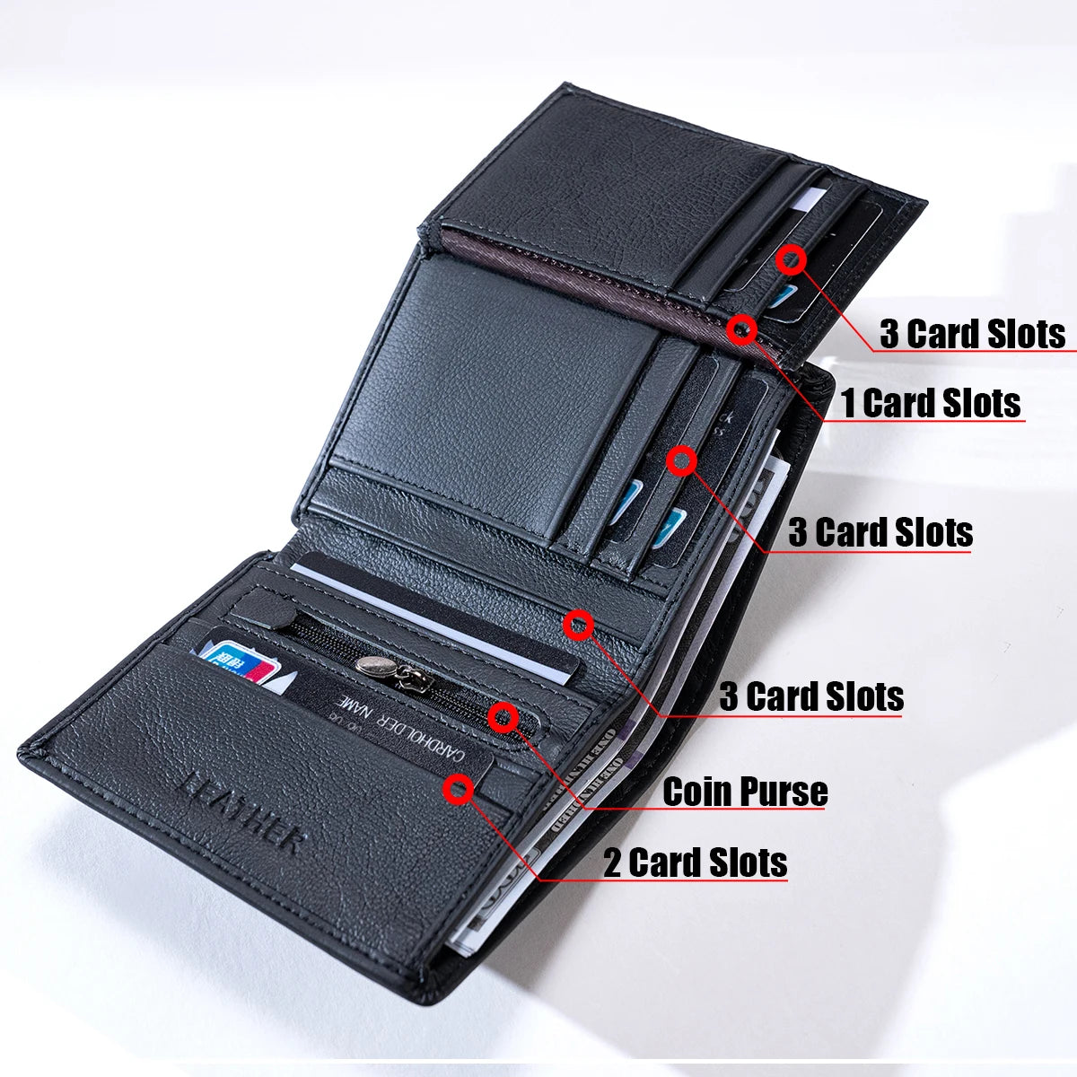 Vintage Genuine Leather RFID Vertical Wallet for Men
