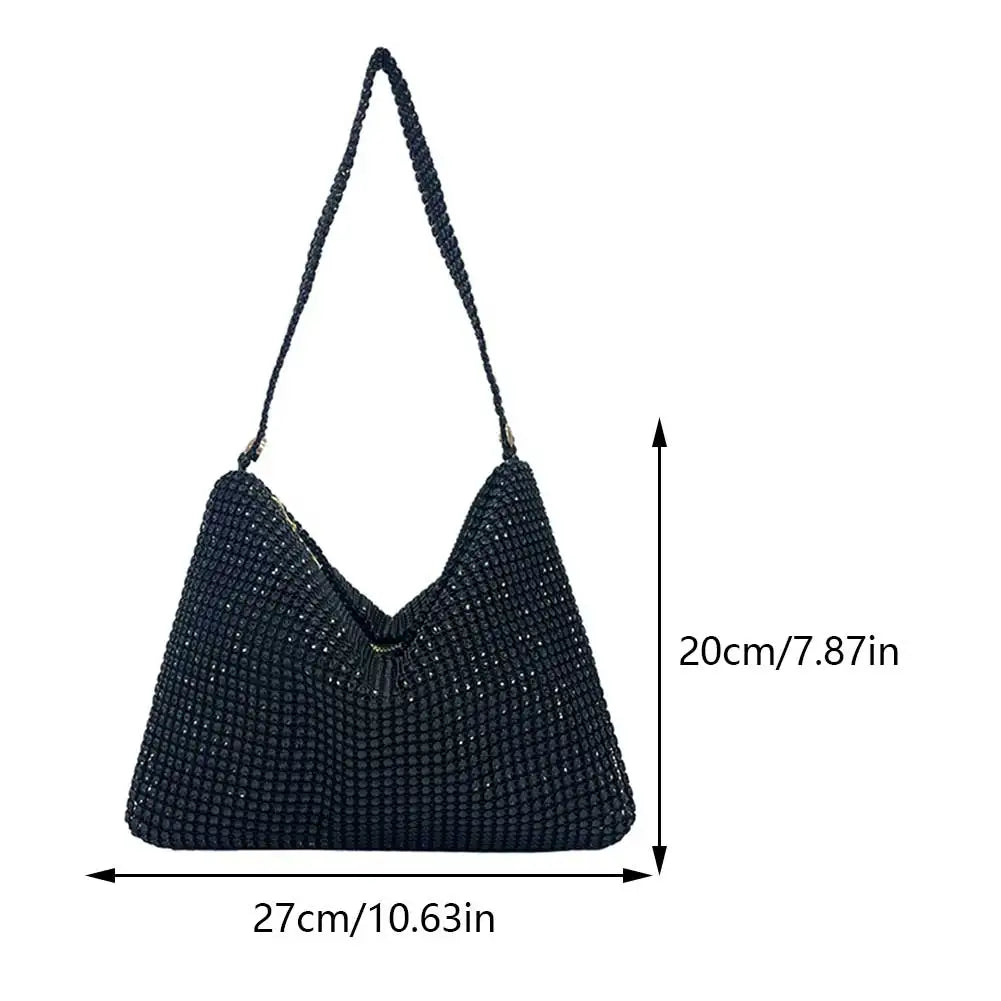Glitter Rhinestone Evening Clutch Shoulder Bag for Women