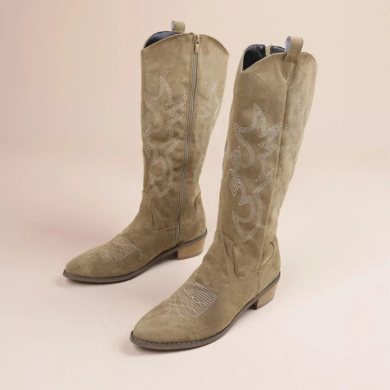 Women Embroidered Western Cowboy Boots