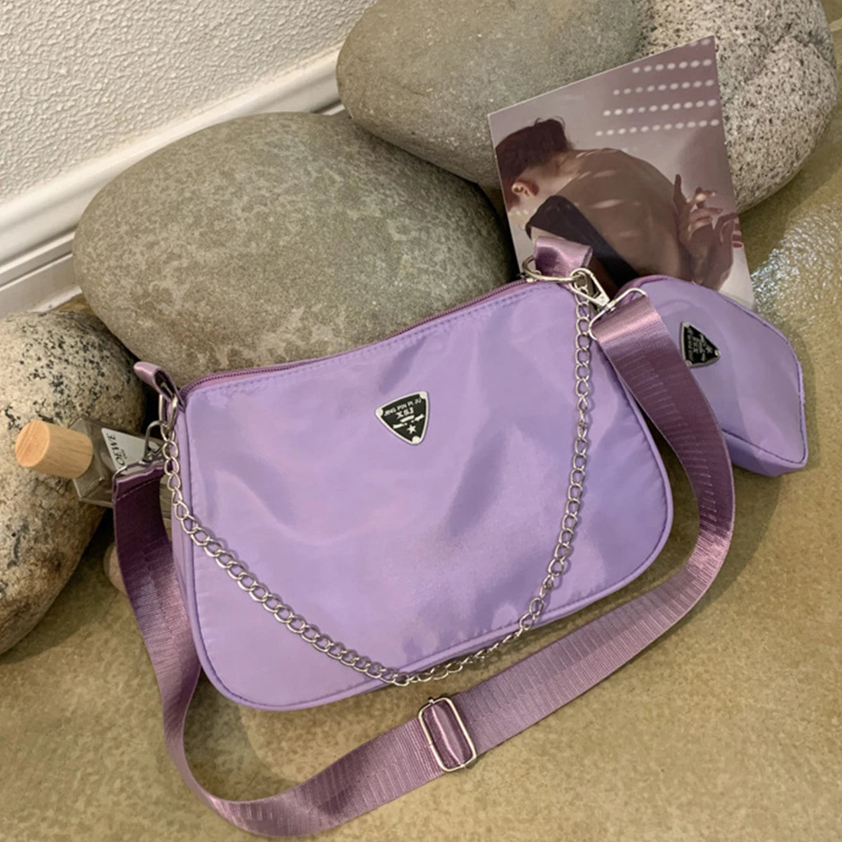 Portable Nylon Crossbody Underarm Bag for Women
