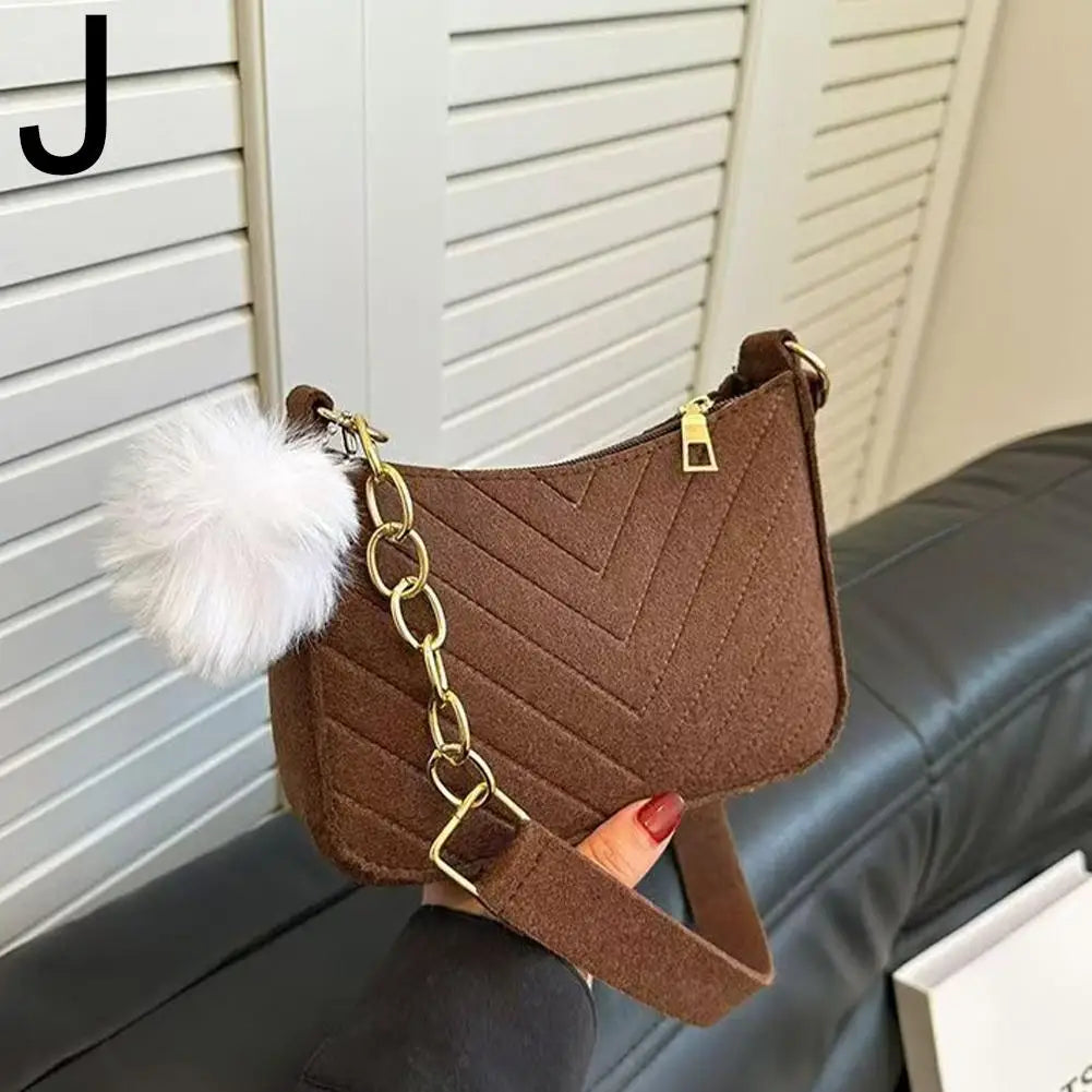Felt Mini Shoulder Saddle Bag for Women