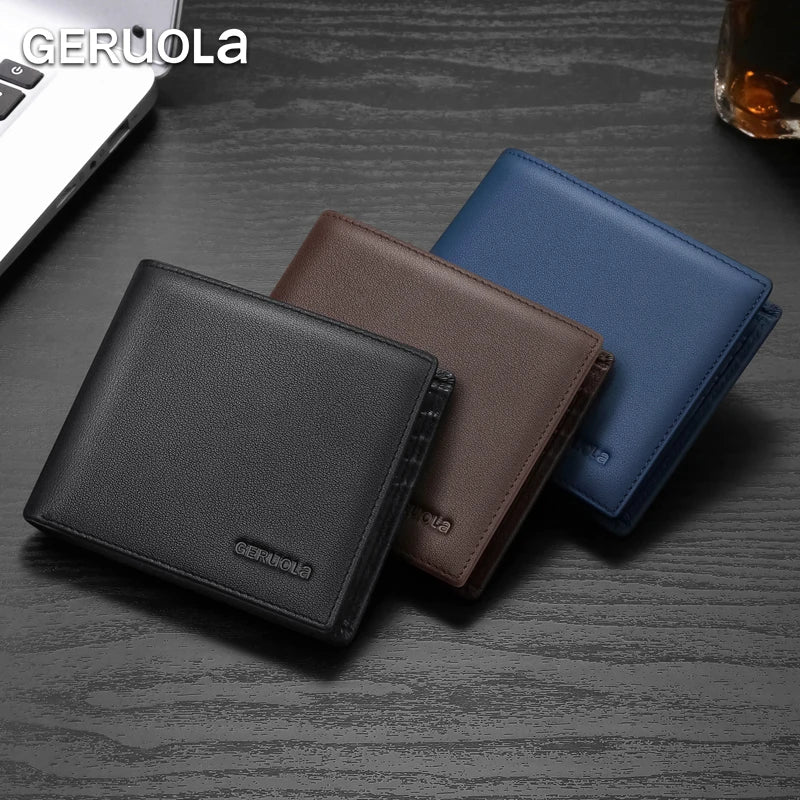 Genuine Leather Large Capacity Ultra Thin Wallet for Men
