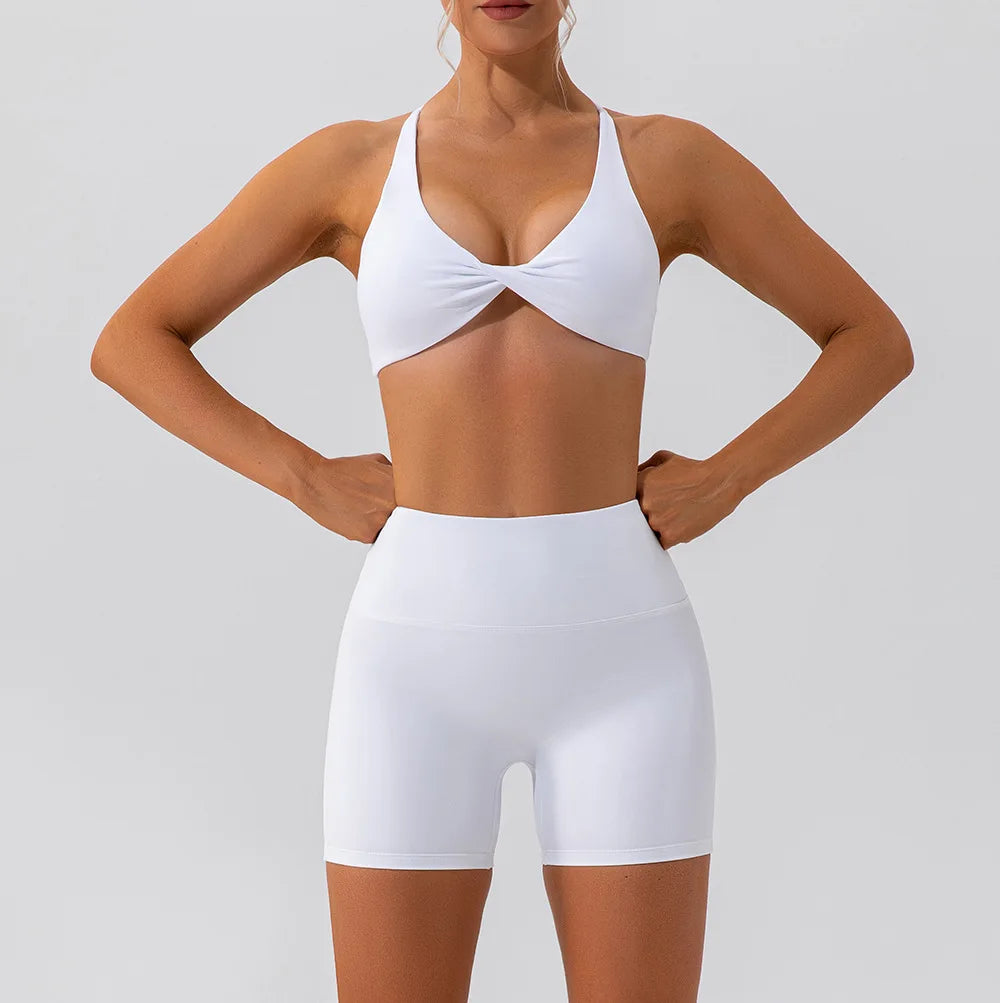 Women Crease Sports Bra Breathable Yoga Fitness Top