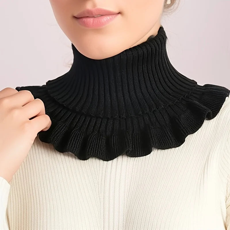 Women Knitted Ruffle Neck Scarf Warm Fashion
