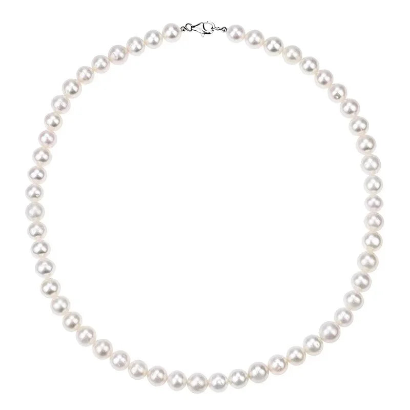 Men Simple Handmade Strand Bead Pearl Necklace