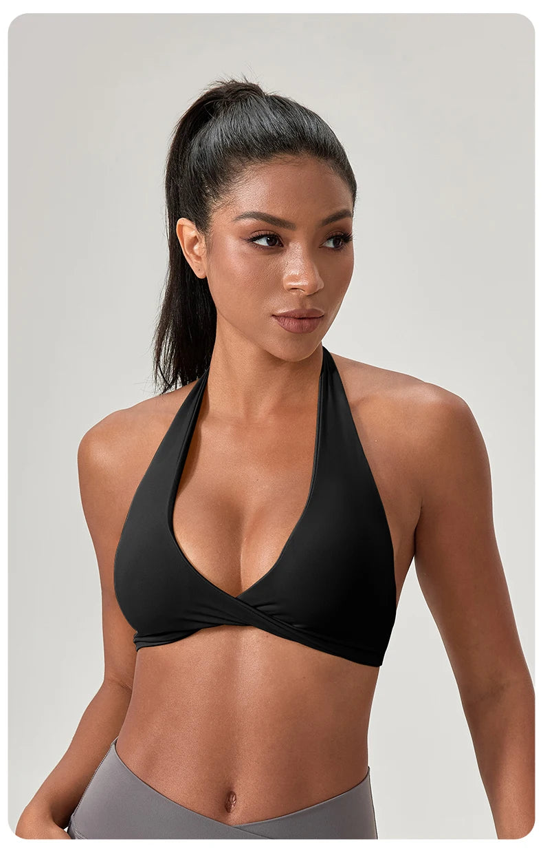 Women Halter Stylish Neck Sports Bra