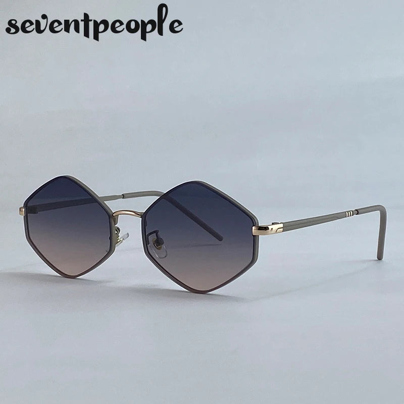 Women Hexagon Punk Vintage Polygon Sunglasses Fashion Eyewear