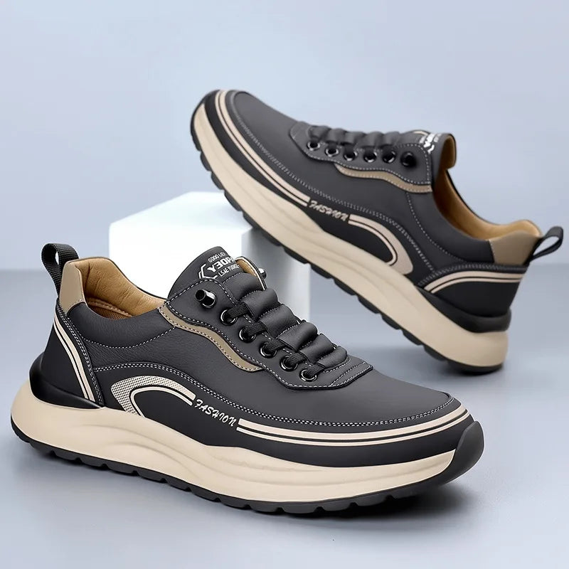 Men Waterproof Leather Slip On Loafers