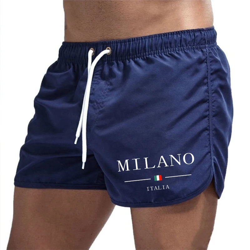 Men Quick Dry Urban Print Trunk Shorts
