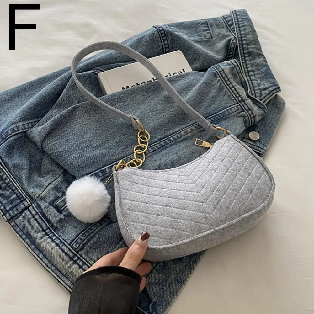 Felt Mini Shoulder Saddle Bag for Women