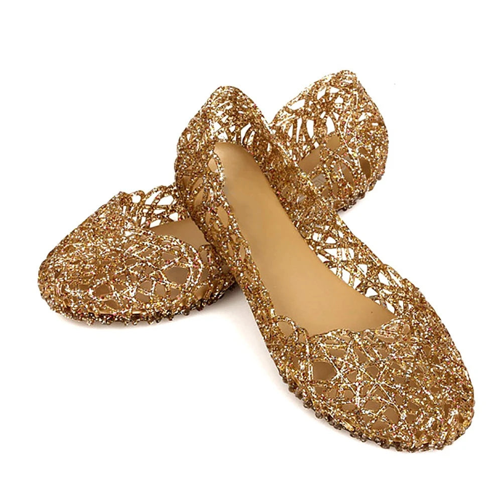 Women Clear Mouth Beach Jelly Flats