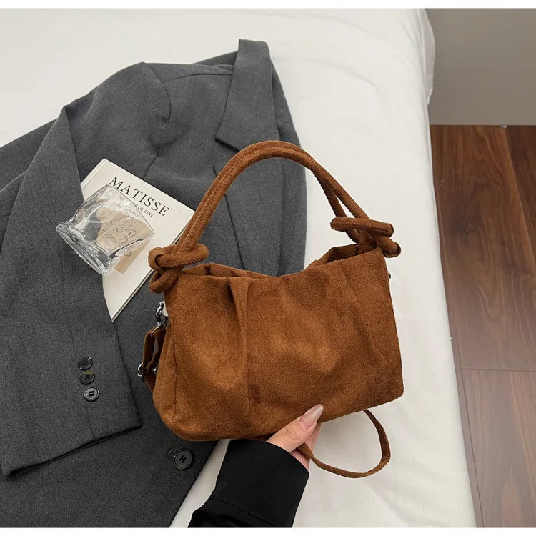 Retro Suede Crossbody Shoulder Bag for Women