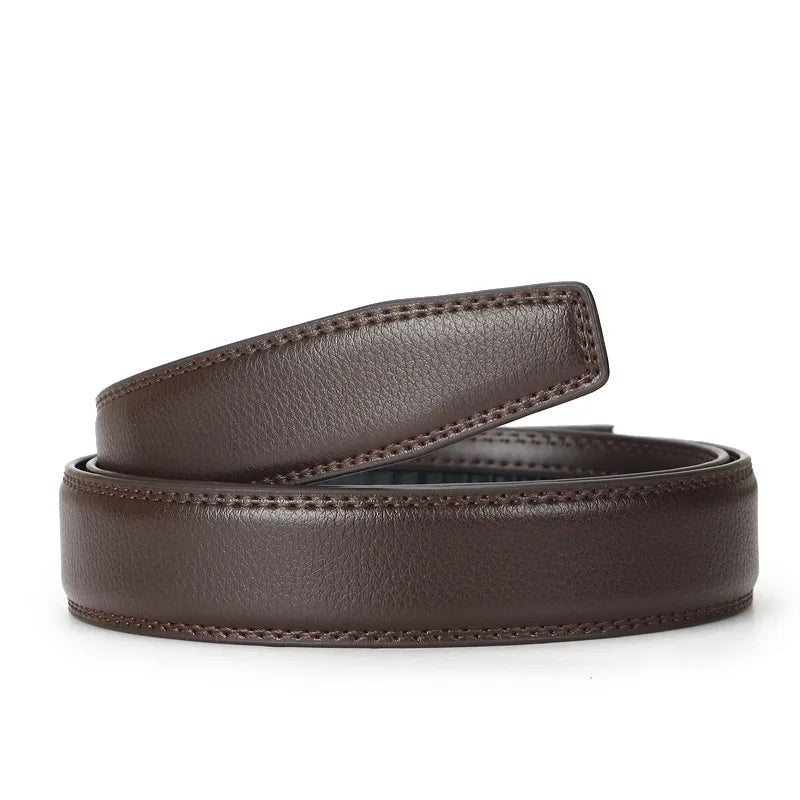 Men Adjustable Genuine Leather Ratchet Belt