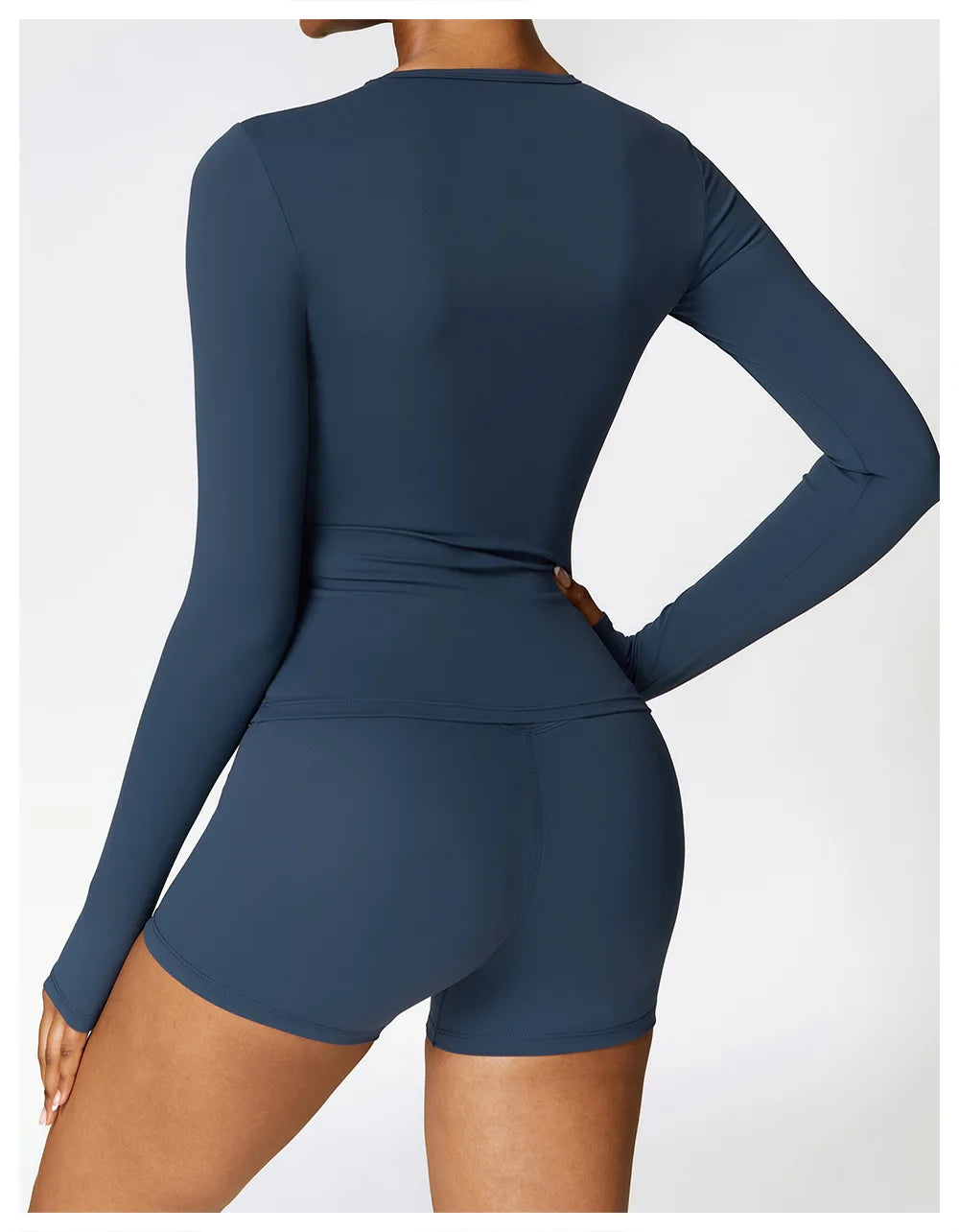 Women Long Sleeve Crop Yoga Top Quick Dry Fitness Shirt
