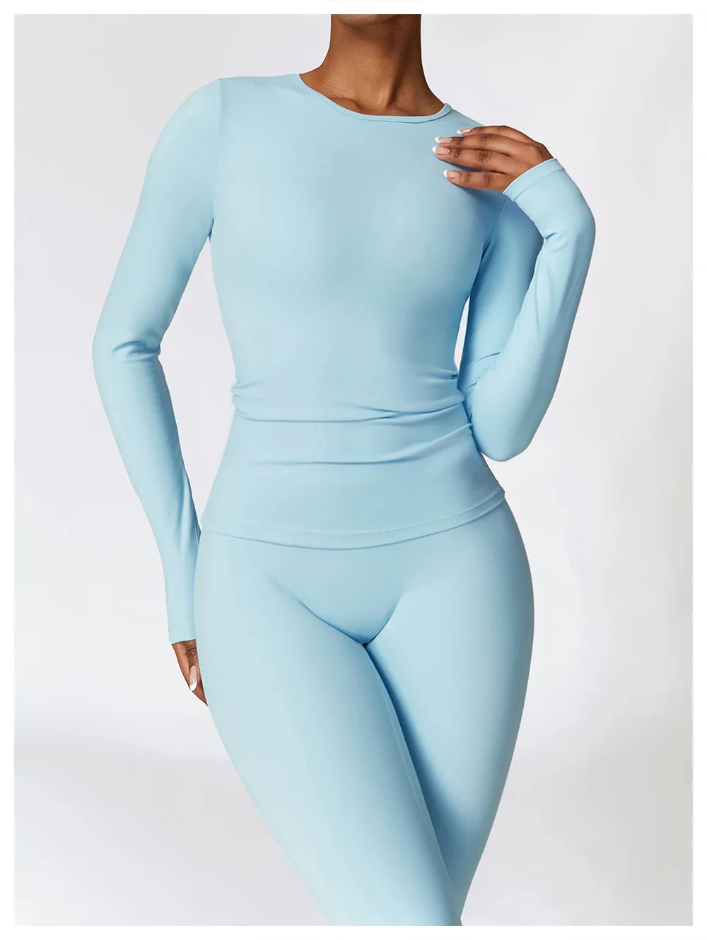 Women Long Sleeve Crop Yoga Top Quick Dry Fitness Shirt