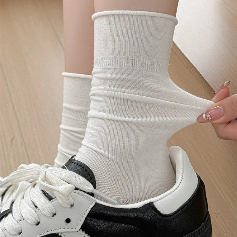 Japanese Style Cotton Long Socks for Women