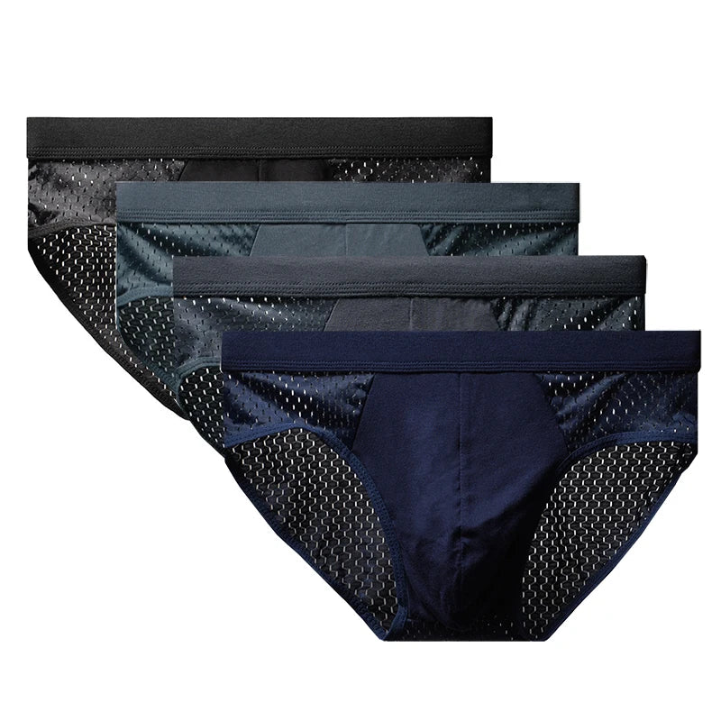 Breathable Ice Silk Mesh Triangle Underwear for Men
