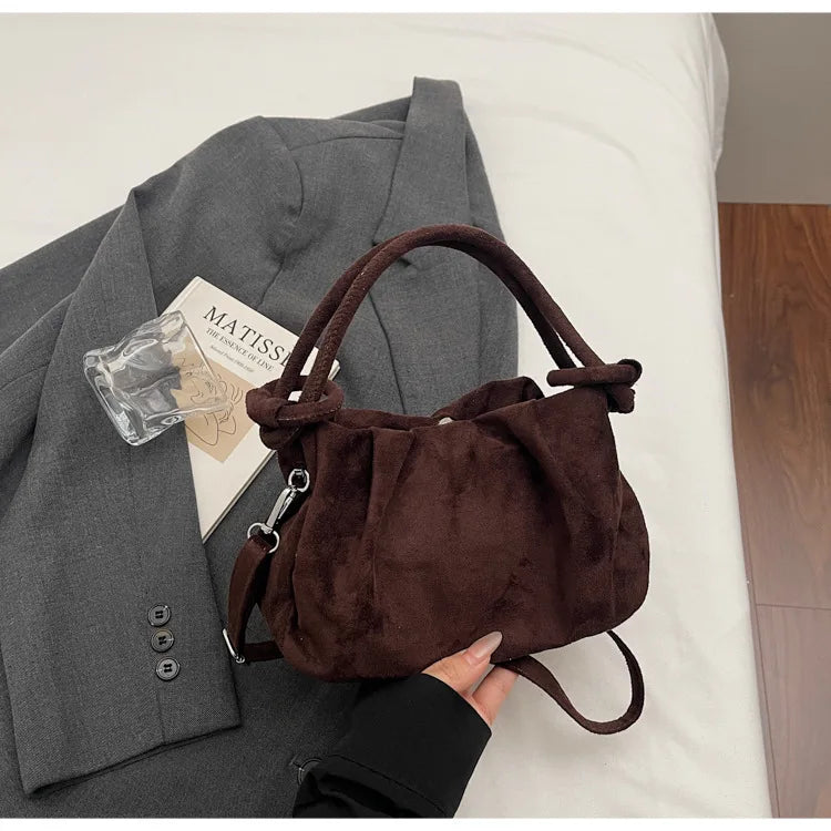 Retro Suede Crossbody Shoulder Bag for Women