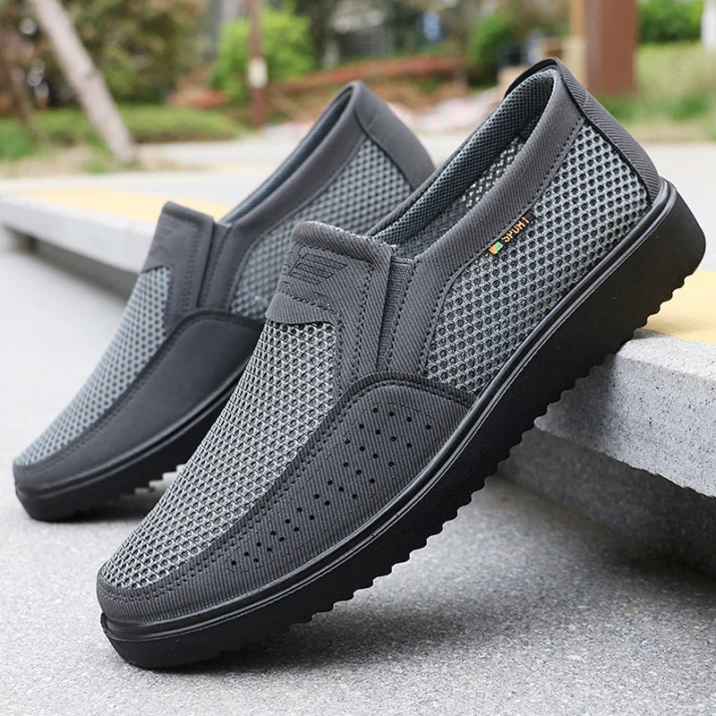 Men Breathable Mesh Slip On Loafers