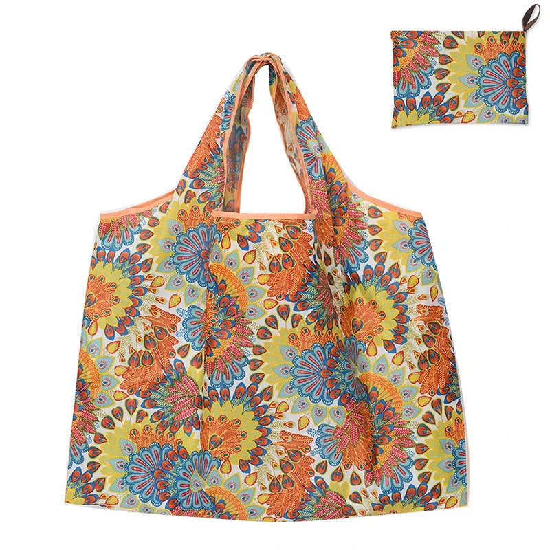 Large Capacity Foldable Waterproof Grocery Shopping Shoulder Bag