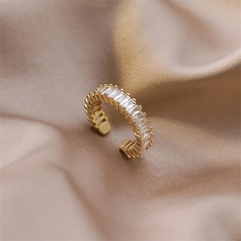 Women Small Ball Open Metal Ring Fashion Jewelry