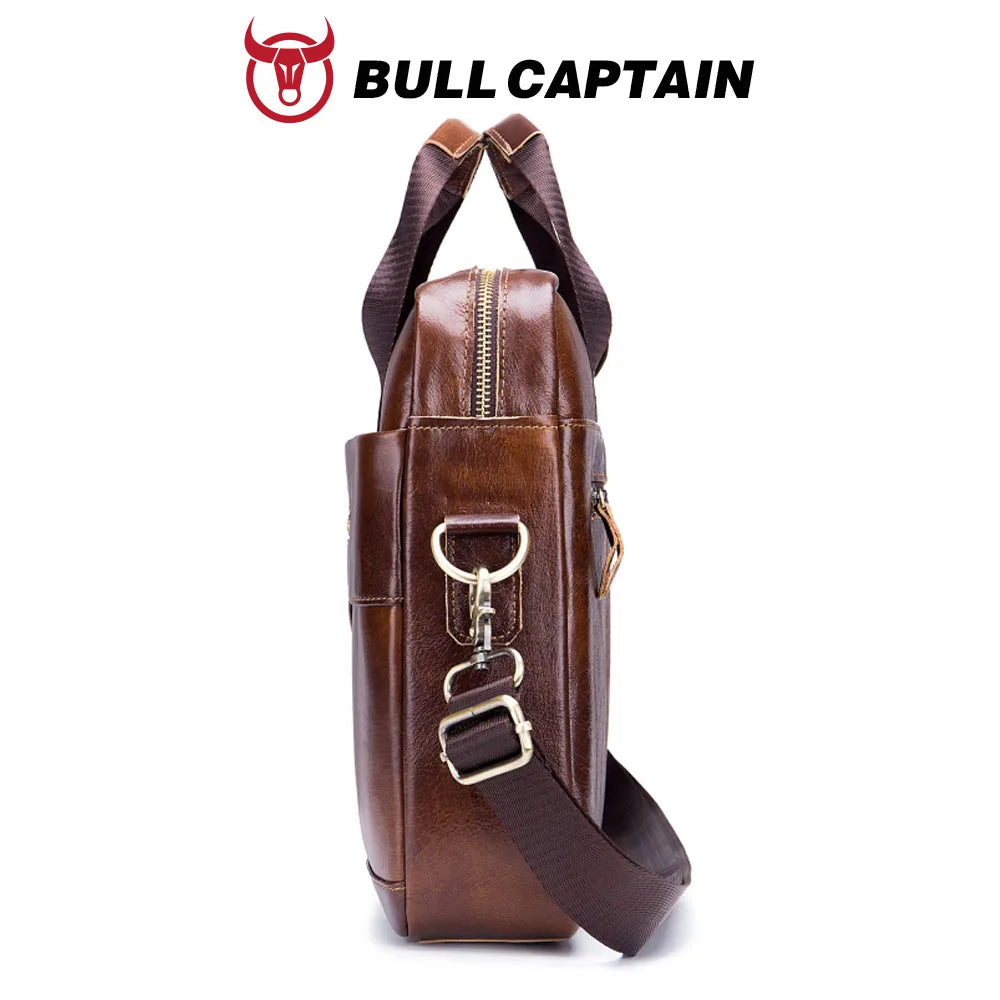 Genuine Leather Laptop Briefcase Messenger Bag for Men