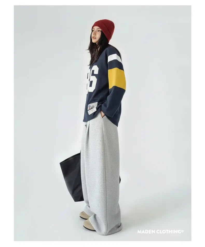 Women Retro Embroidered Rugby Sweatshirt