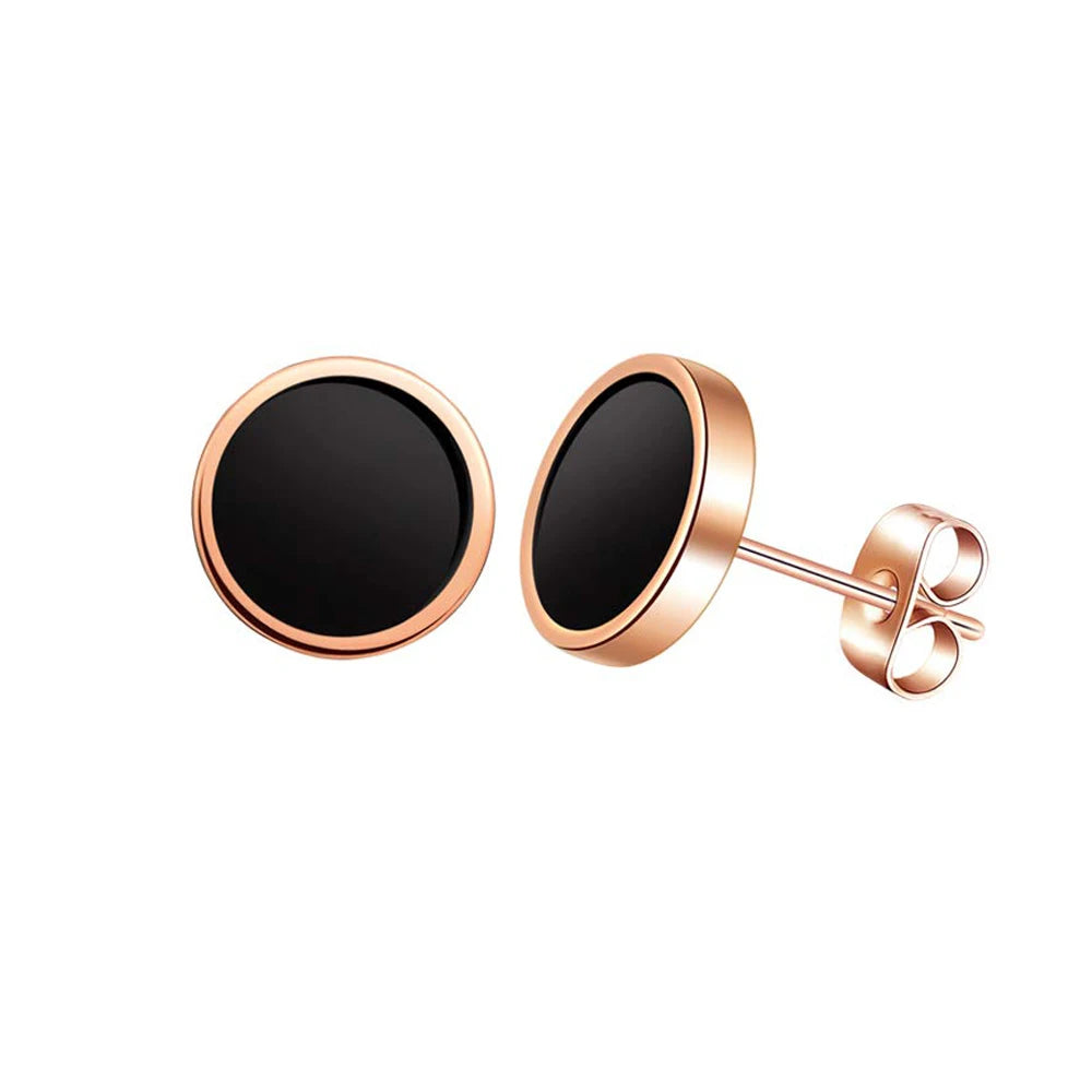 Men Vintage Round Stud Earrings Jewelry