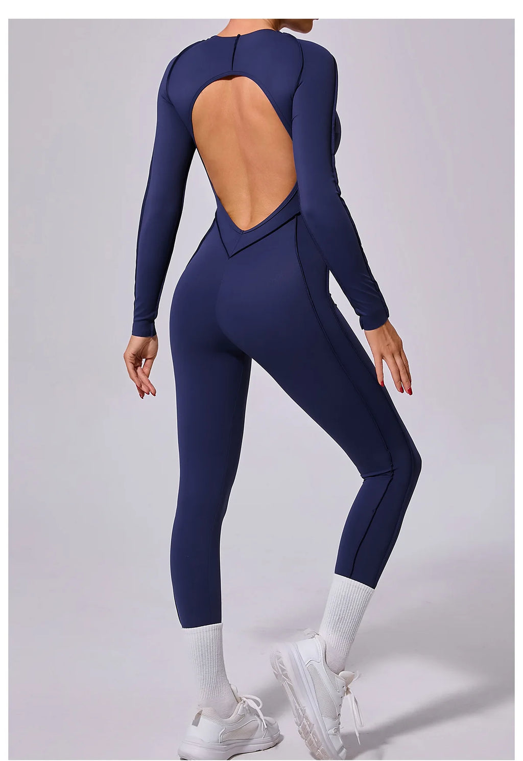 Women Open Back Yoga Jumpsuit Fitness Bodysuit