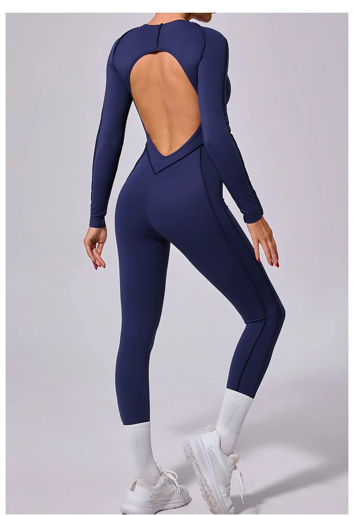 Women Open Back Yoga Jumpsuit Fitness Bodysuit
