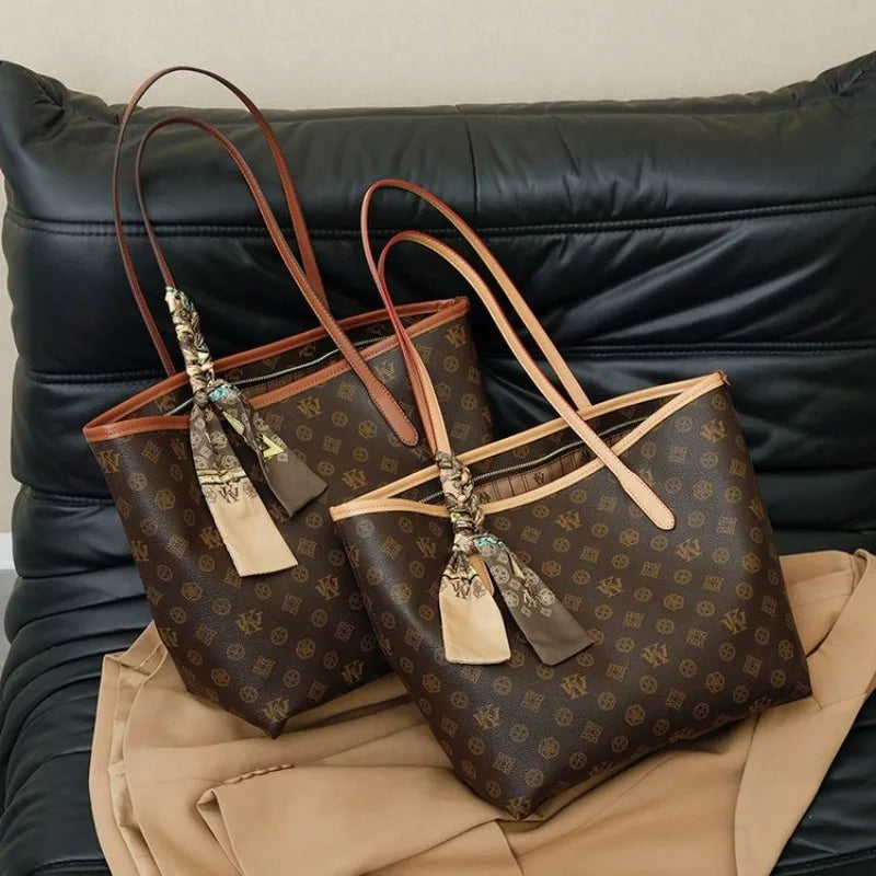 Luxury Large Capacity Leather Tote Crossbody Bag for Women