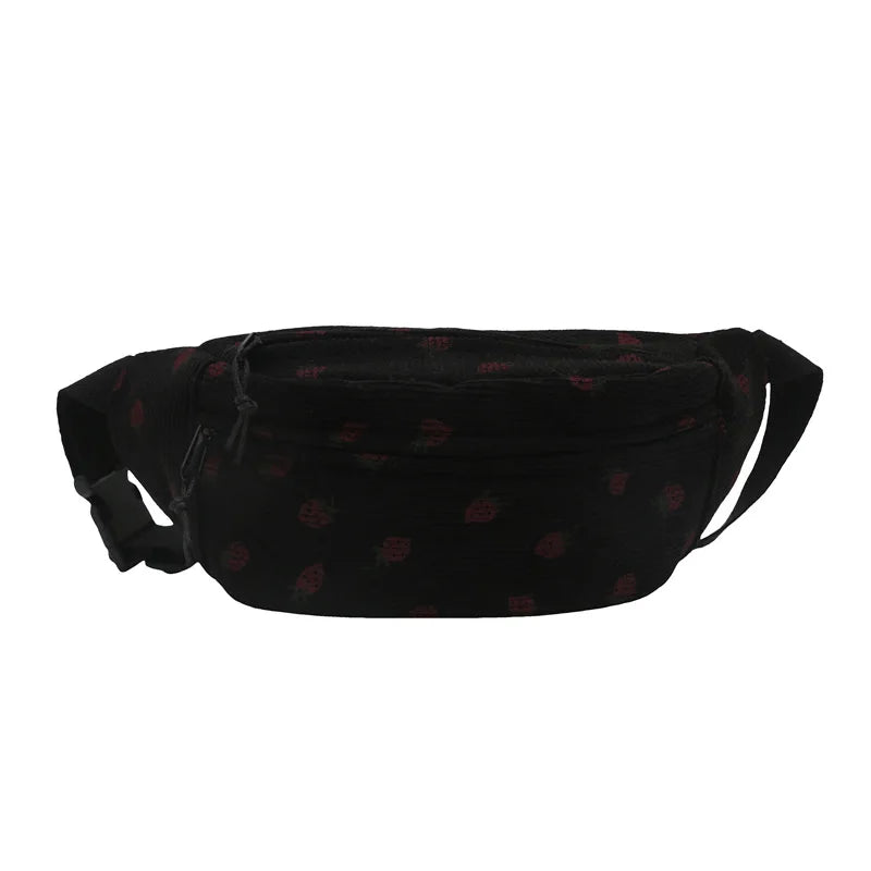 Corduroy Fashion Waist Chest Fanny Pack Bag for Women