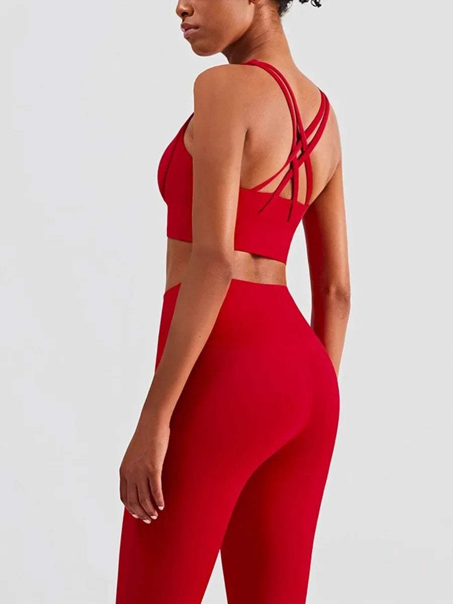 Women 2 Piece Bodysuit Set Sports Bra and Leggings Fitness Outfit