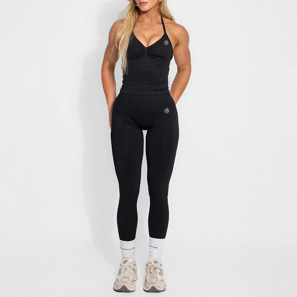 Women Halter Yoga Set High Waist Leggings Fitness Outfit