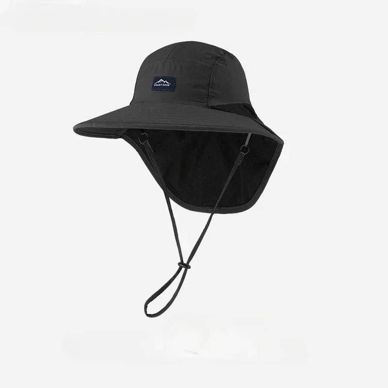Men Wide Brim UV Protection Safari Bucket Hat