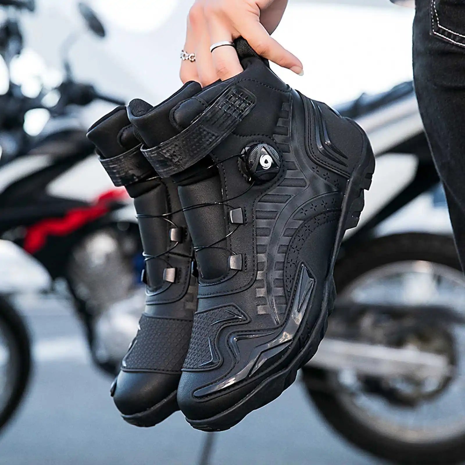 New Motorcycle Boots Men Leather Motos Breathable Anti Slip Wear-resistant Riders Boots Motorbike Racing Ankle Length Shoes