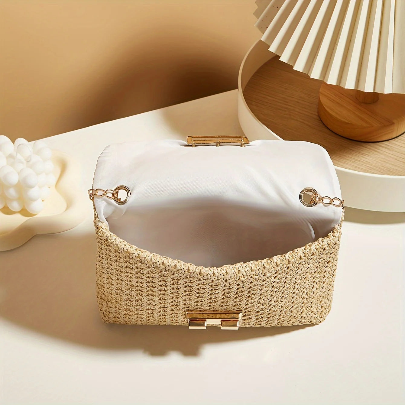 Woven Straw Shoulder Crossbody Bag for Women