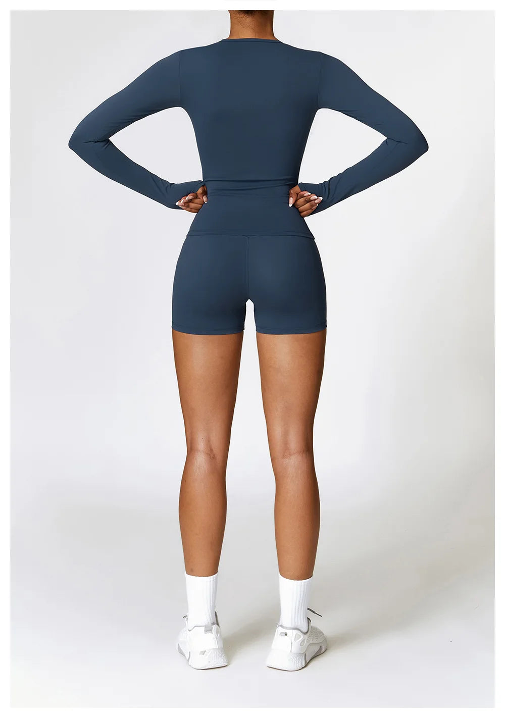 Women Long Sleeve Crop Yoga Top Quick Dry Fitness Shirt