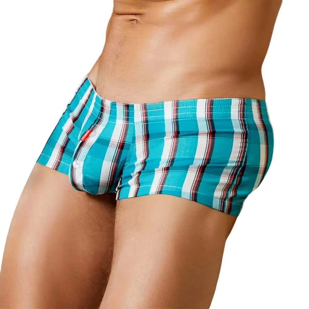 Cotton Plaid Loose Boxer Underpants for Men