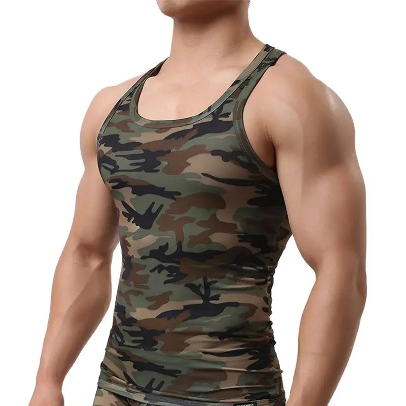 Men Quick Dry Camouflage Gym Tank Top Vest
