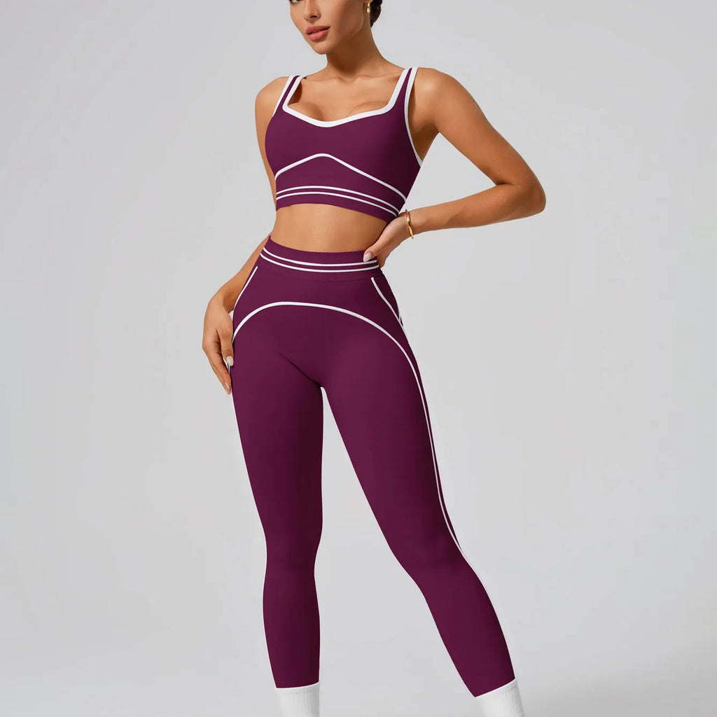 Women Seamless Yoga Set Sports Bra and High Waist Leggings Fitness Outfit