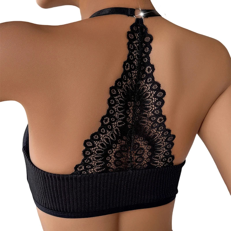Backless Ribbed Wireless Bralette Camisole for Women