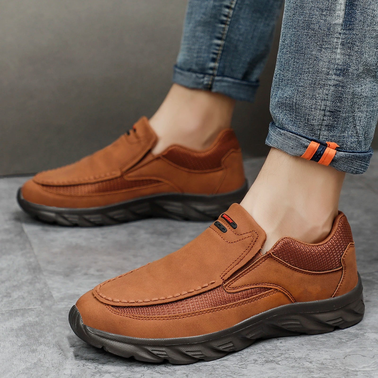 Men Leather Casual Shoes Breathable Loafers