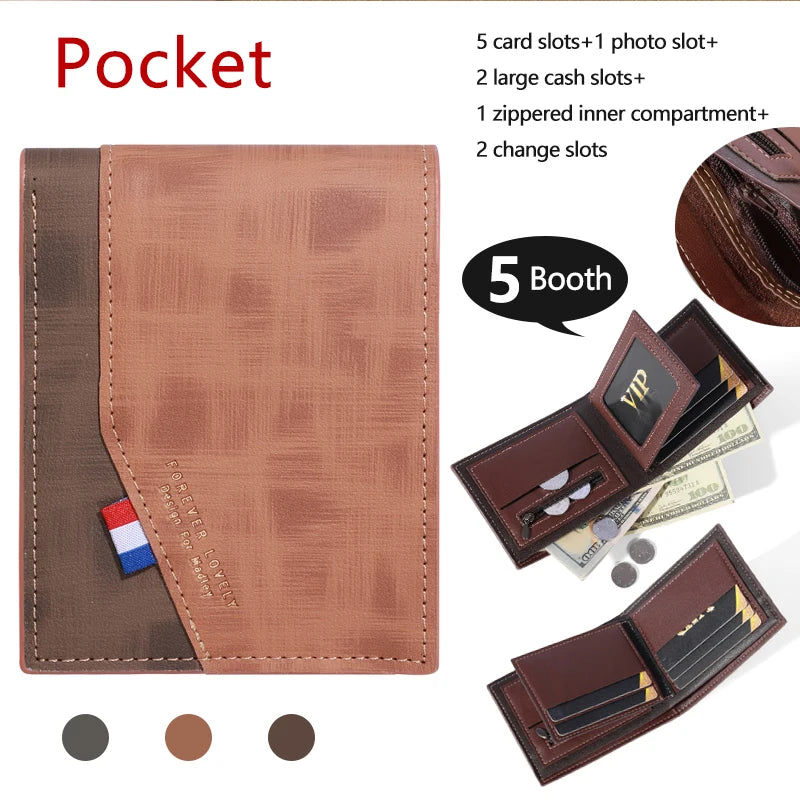 High Capacity Vintage Leather Wallet for Men